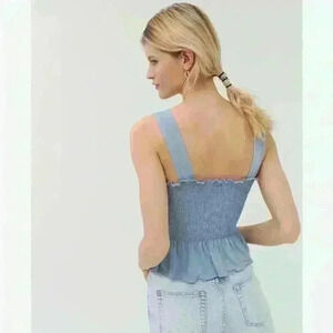 NWOT Urban Outfitters Demi Smocked Peplum Tank
